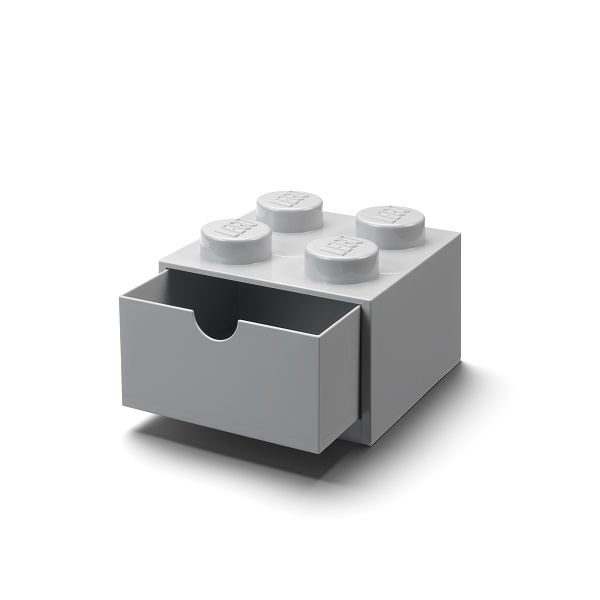 LEGO STORAGE - stolný box 4 so zásuvkou - šedá 