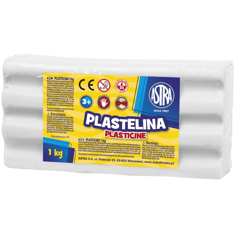 ASTRA - Plastelína 1kg Biela, 303111001