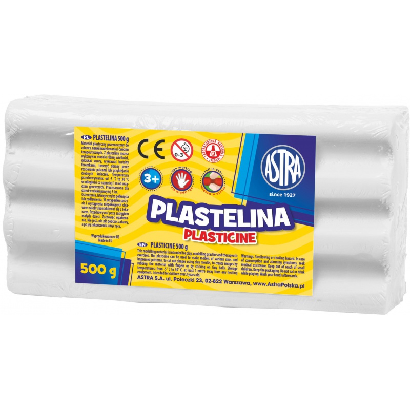 ASTRA - Plastelína 500g Biela, 303117002