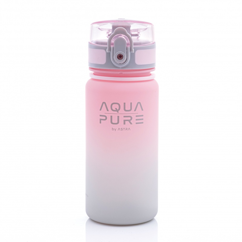 ASTRA - Zdravá fľaša AQUA PURE 400 ml - pink/grey, 511023001