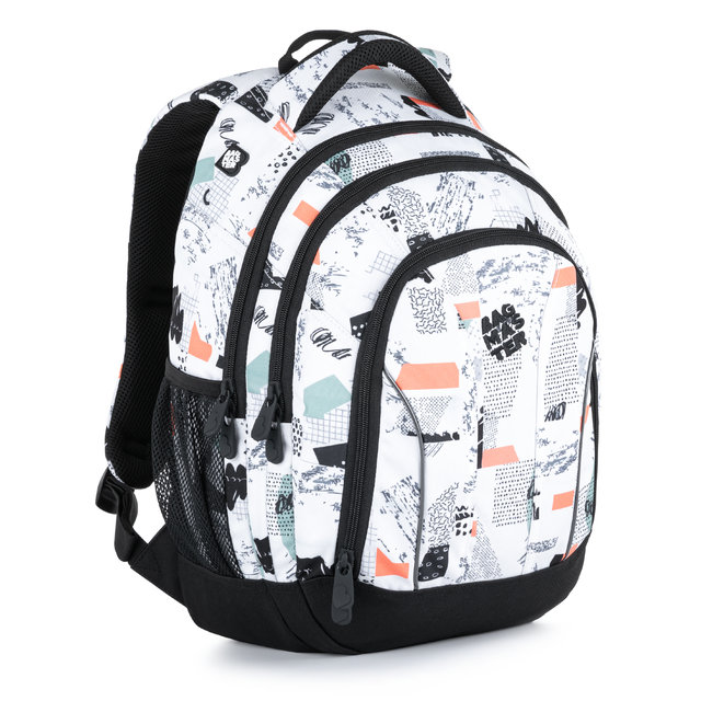 BAGMASTER - Školský batoh Supernova 21 A White /Black /Orange