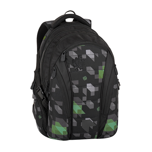 Obrázok BAGMASTER - Študentský batoh BAG 8 G BLACK/GREEN/GRAY