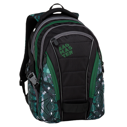 Obrázok BAGMASTER - Študentský batoh BAG 9 E GREEN/GRAY/BLACK