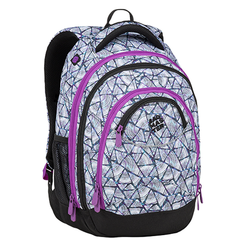 Obrázok BAGMASTER - Študentský batoh ENERGY 9 B VIOLET/WHITE/BLUE