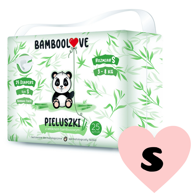 BAMBOOLOVE - Plienky jednorazové bambus veľ. S 3-8 kg 25 ks