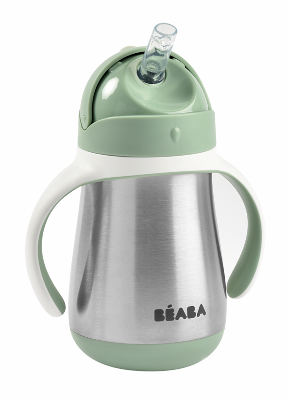 BEABA - Hrnček termoizolačný so slamkou nerez 250ml Sage Green