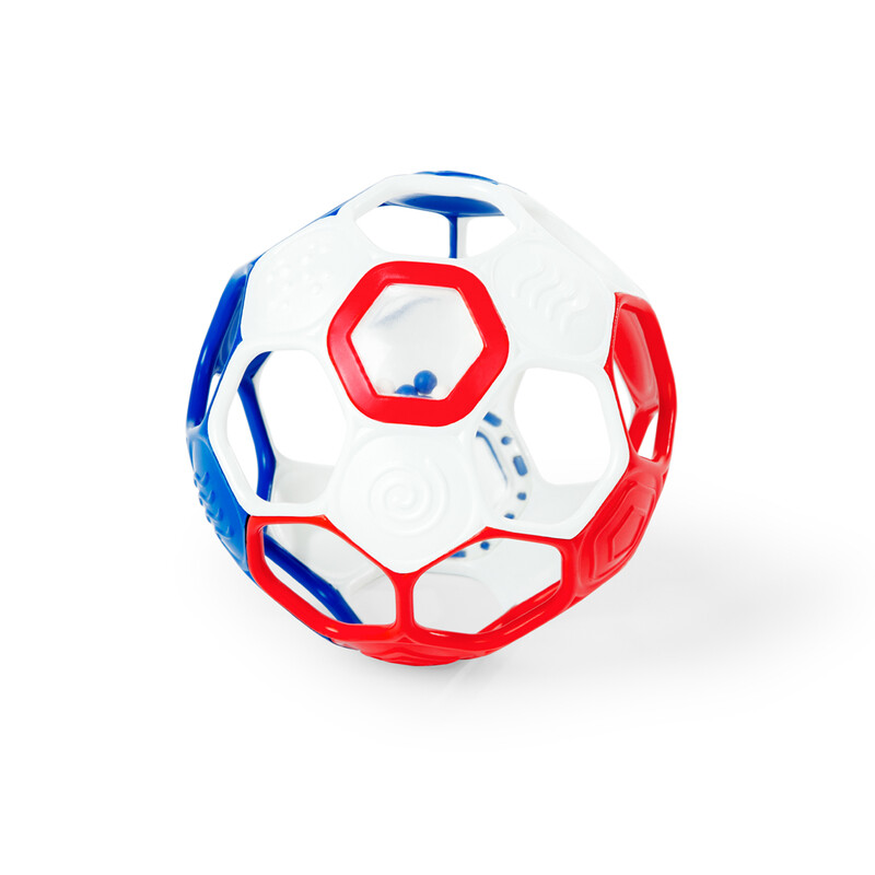 BRIGHT STARTS - Hračka RATTLE GOALS™ 10 cm Red, White & Blue  0m+