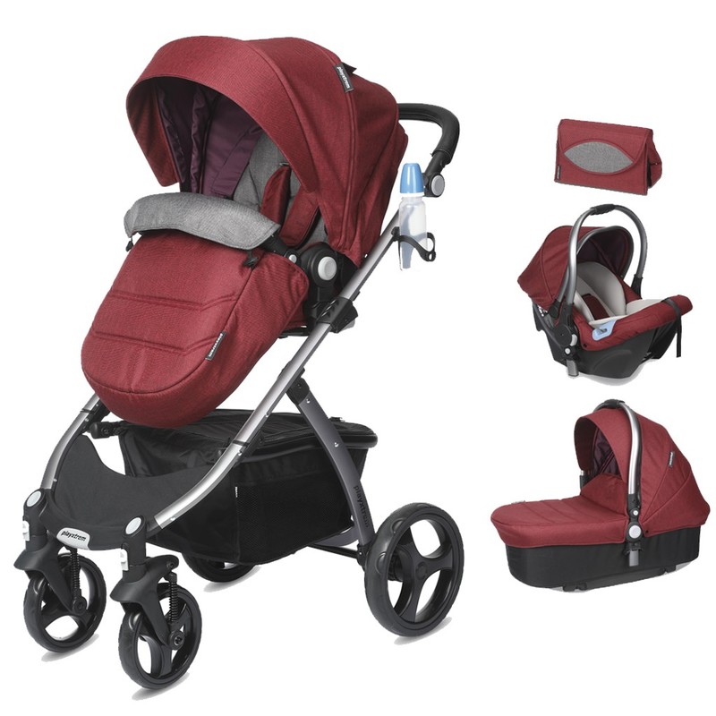 Obrázok CASUALPLAY - Playxtrem Skyline Set športový kočík, autosedačka 0-13 kg, vanička a prebalovacia taška - Autumn (Red)