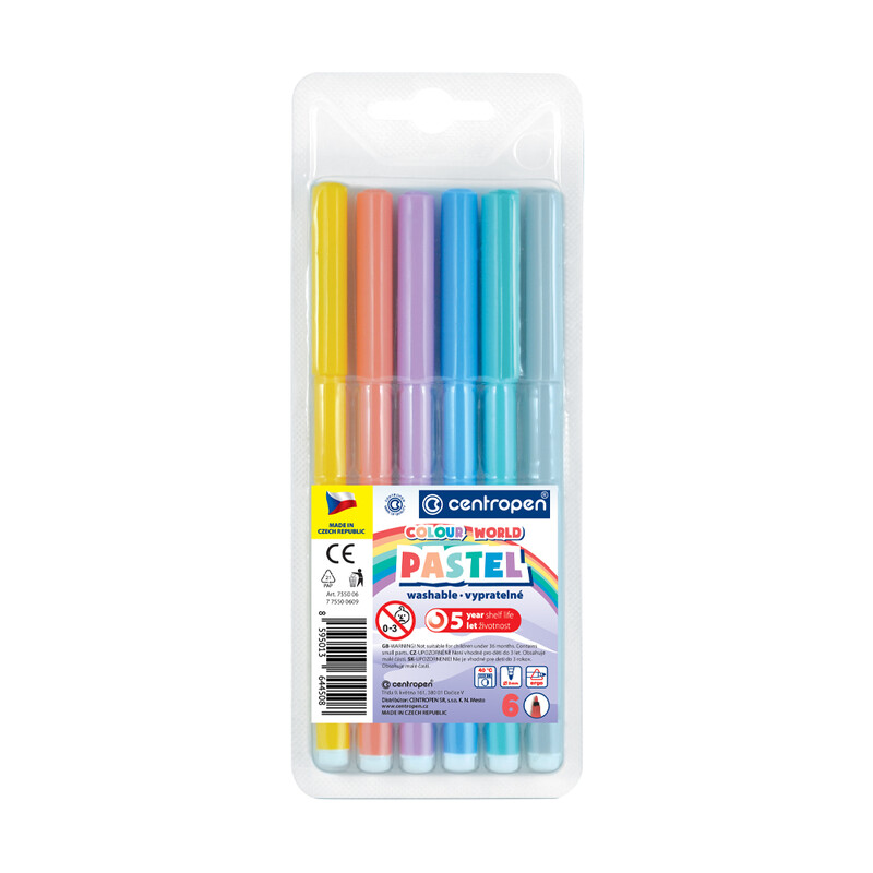 CENTROPEN - Fixy 7550 Colour World Pastel - sada 6 ks