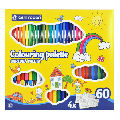 CENTROPEN - Fixy 9396 Colouring Palette Quatro - sada 60 ks