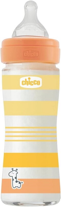 CHICCO - Fľaša dojčenská sklo Well-being silikón 240ml uni