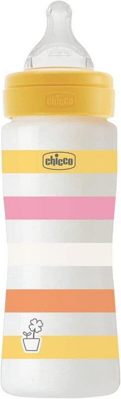 CHICCO - Fľaša dojčenská Well-being silikón 330ml dievča