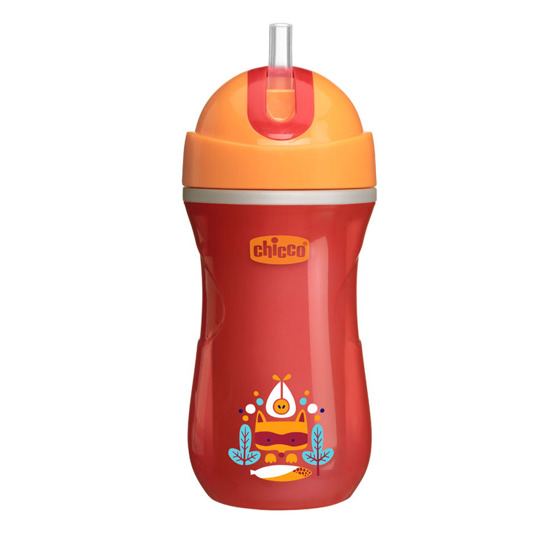 CHICCO - Hrnček Chicco Športový termo so slamkou 266 ml, červený 14m+