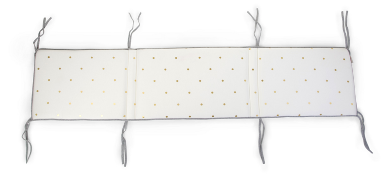 CHILDHOME - Mantinel do postieľky 35x170cm Jersey Gold Dots