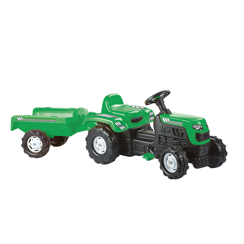 DOLU - Šliapací traktor Ranchero s vlečkou, zelený