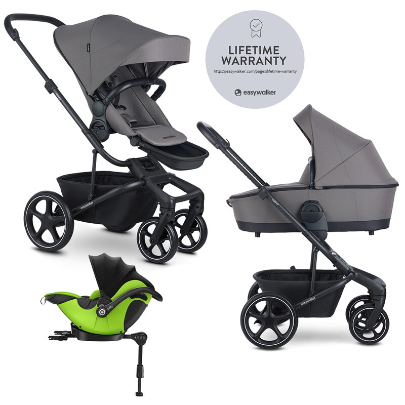 EASYWALKER - Kočík kombinovaný Harvey? 2v1 Pebble Grey LITE RWS + KIDDY Evoluna i-size 2 + základňa