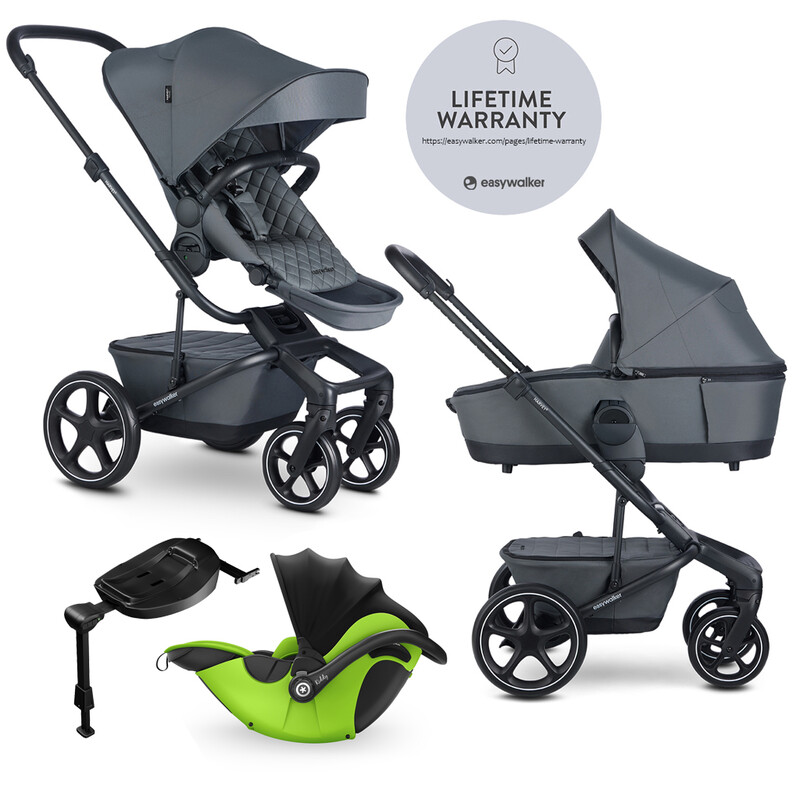 EASYWALKER - Kočík kombinovaný Harvey? Premium 2v1 Mineral Grey LITE RWS + KIDDY Evoluna i-size 2