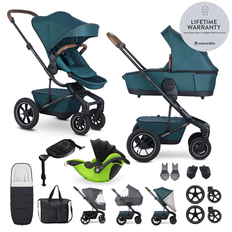 EASYWALKER - Kočík kombinovaný Harvey? Premium Jade Green XXL AIR + KIDDY Evoluna i-size 2