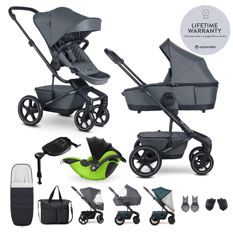 EASYWALKER - Kočík kombinovaný Harvey? Premium Mineral Grey XXL RWS + KIDDY Evoluna i-size 2