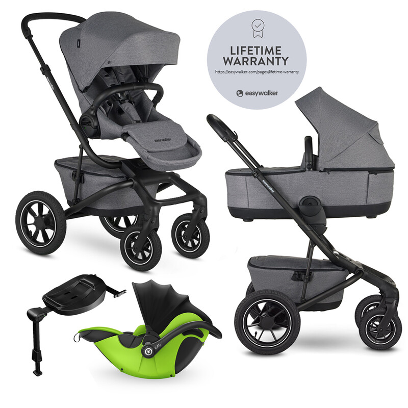 EASYWALKER - Kočík kombinovaný Jimmey 2v1 Iris Grey LITE AIR + KIDDY Evoluna i-size 2 + základňa