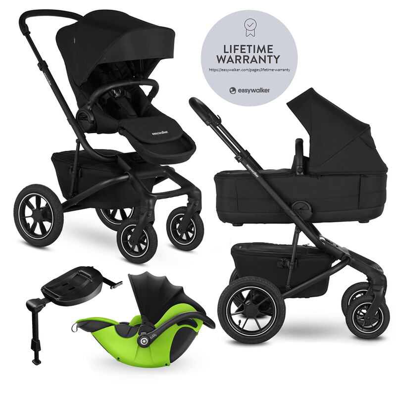 EASYWALKER - Kočík kombinovaný Jimmey 2v1 Pepper Black LITE AIR + KIDDY Evoluna i-size 2 + základňa