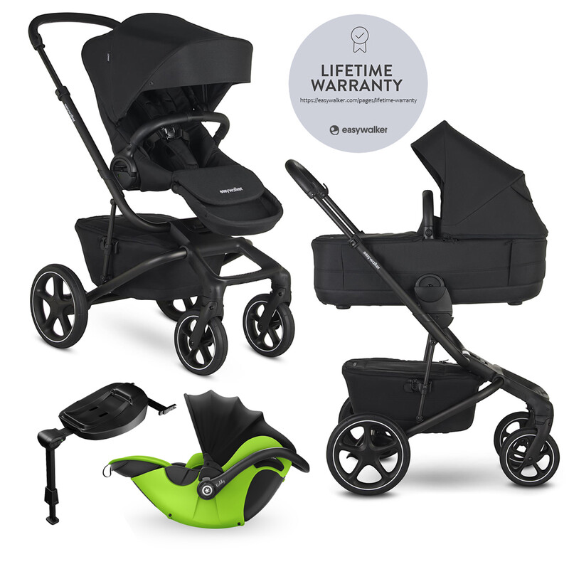 EASYWALKER - Kočík kombinovaný Jimmey 2v1 Pepper Black LITE RWS + KIDDY Evoluna i-size 2 + základňa