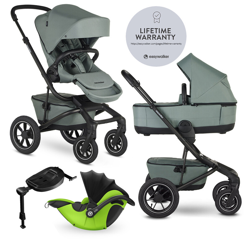 EASYWALKER - Kočík kombinovaný Jimmey 2v1 Thyme Green LITE AIR + KIDDY Evoluna i-size 2 + základňa