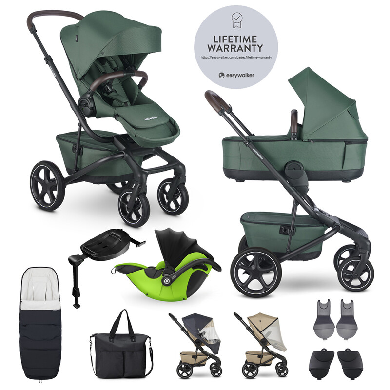 EASYWALKER - Kočík kombinovaný Jimmey Pine Green XXL RWS + KIDDY Evoluna i-size 2 + základňa