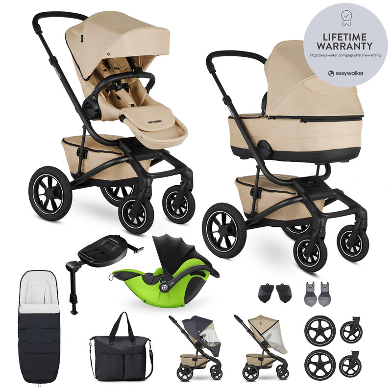 EASYWALKER - Kočík kombinovaný Jimmey Sand Taupe XXL AIR + RWS + KIDDY Evoluna i-size 2 + základňa