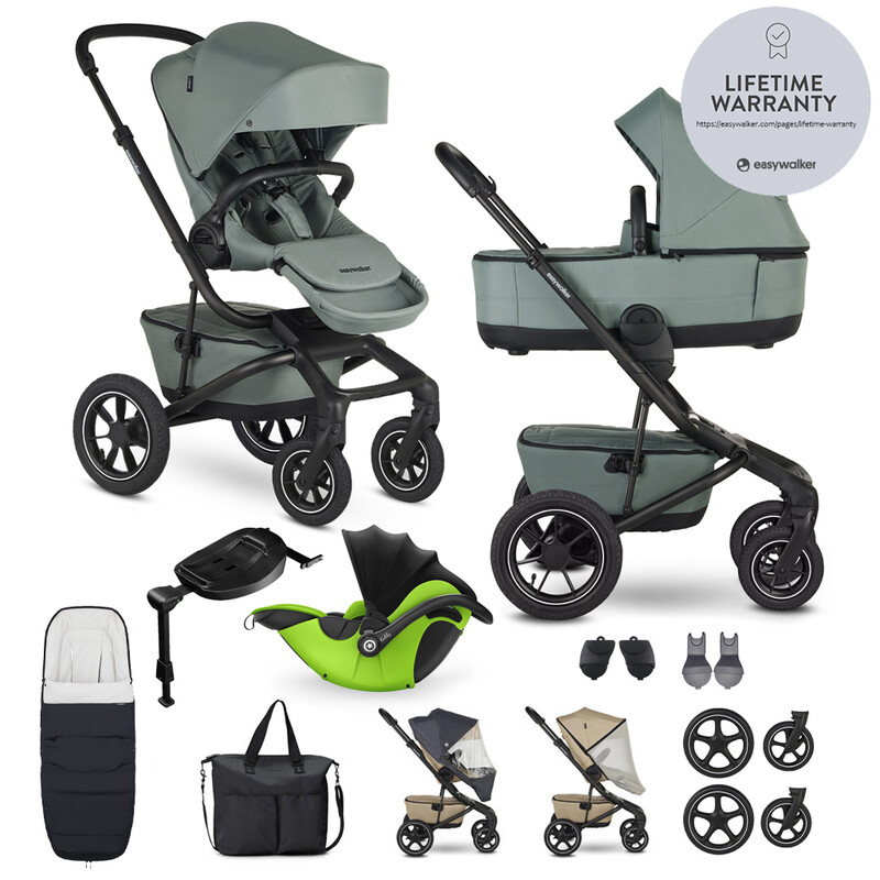 EASYWALKER - Kočík kombinovaný Jimmey Thyme Green XXL AIR + RWS + KIDDY Evoluna i-size 2 + základňa