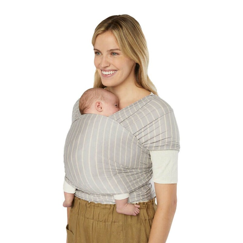 ERGOBABY - ŠATKA/Aura Sustainably Sourced Knit Baby Wrap - Grey Stripes