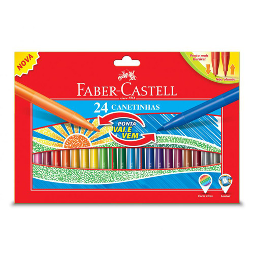 FABER CASTELL - Popisovače  s pružným hrotom, farebné sada 24 ks