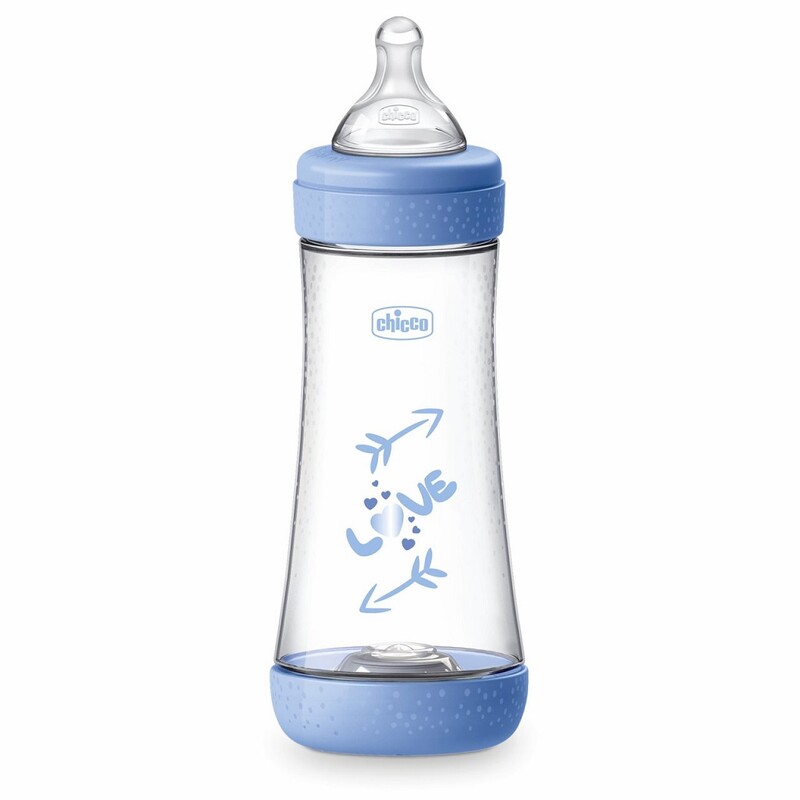 CHICCO - Fľaša dojčenská Perfect5 silikón 300ml chlapec