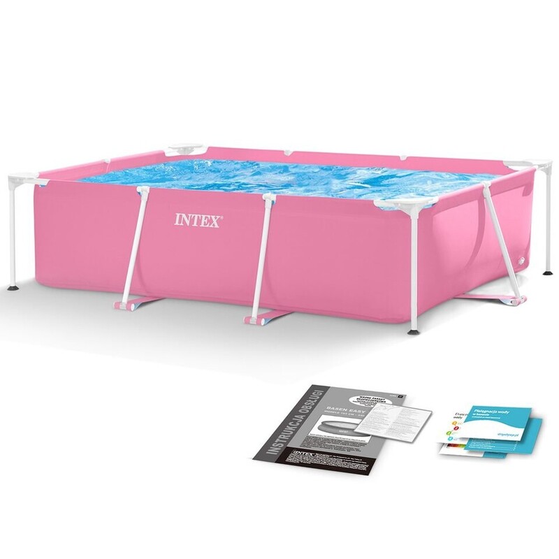 INTEX - 28266 Záhradný rámový bazén ružový 220x150x60cm