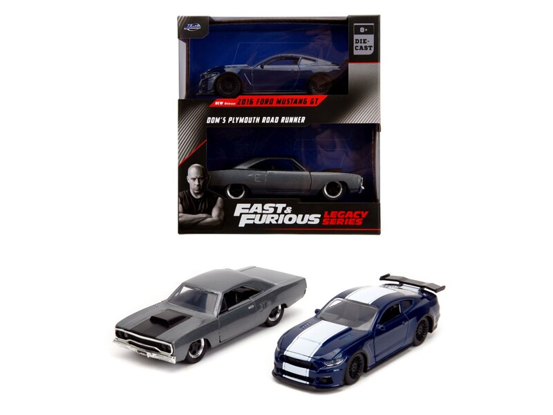 JADA - Rýchlo a zbesilo Twin Pack 2016 Ford Mustang GT350 + 1970 Plymouth Road Runner, 1:32 Wave 4/1