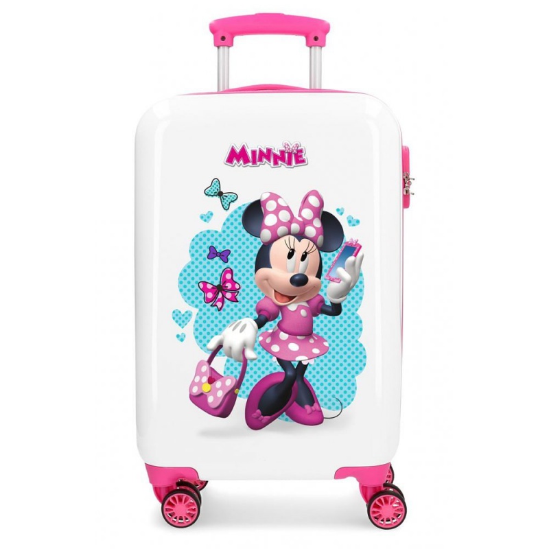 JOUMMA BAGS - Luxusný detský ABS cestovný kufor MINNIE MOUSE White, 55x34x20cm, 4641462