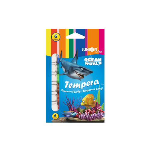 JUNIOR - Farby temperové Ocean World 12 ml - sada 6 ks