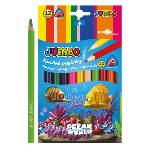 JUNIOR - Pastelky Ocean World trojhrané JUMBO 12 ks