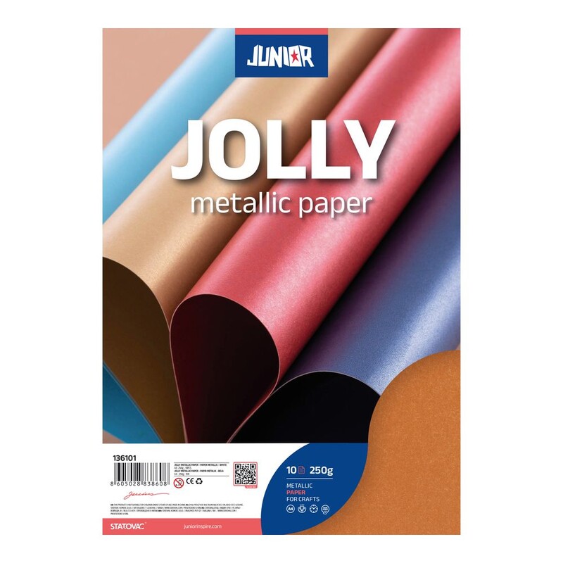 JUNIOR-ST - Dekoračný papier A4 Metalic medený 250 g, sada 10 ks