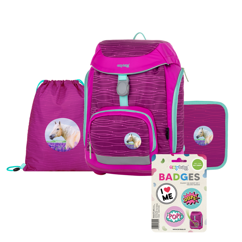 KARTON PP - Školská taška - 4 dielny set OXY - Sherpy Pink