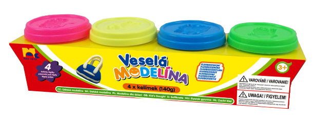 KIDS TOYS - Plastelína 4X 140G Neónové Farby