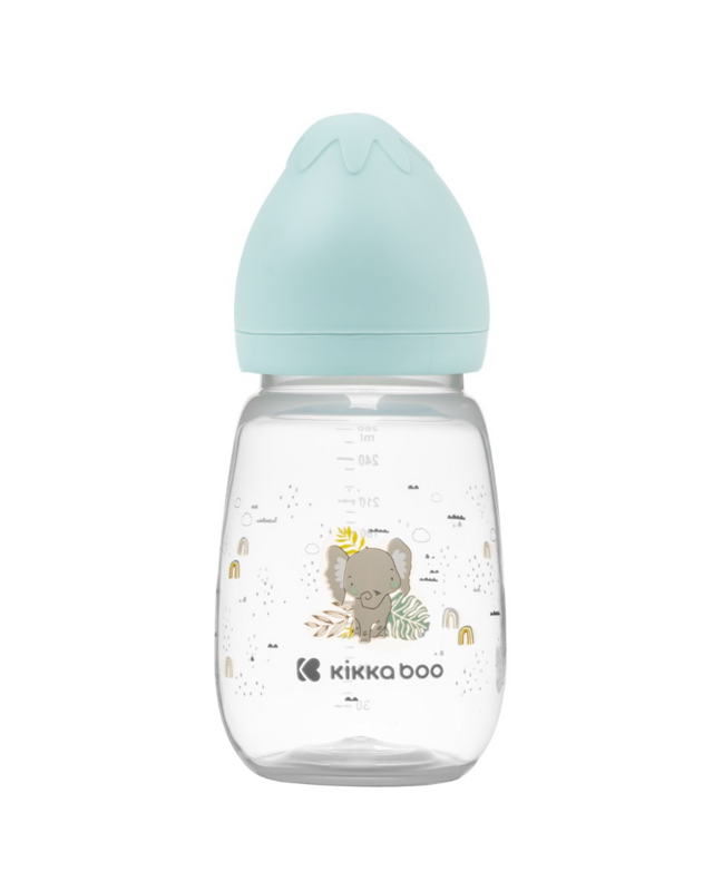 KIKKABOO - Dojčenská fľaša 260ml 3m+ Savanna Mint