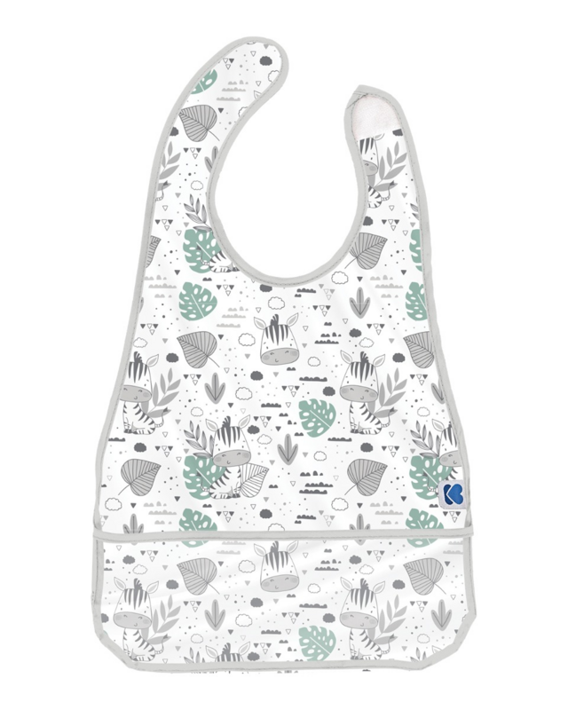 KIKKABOO - Podbradník plastový s vreckom Savanna Pattern Grey