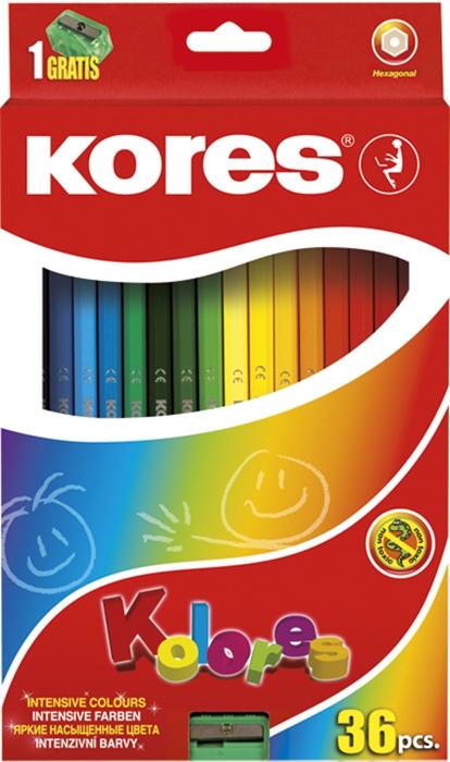 KORES - Pastelky Kolores Hexa 36 farieb