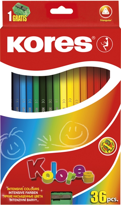 KORES - Pastelky Kolores Trio 36 farieb