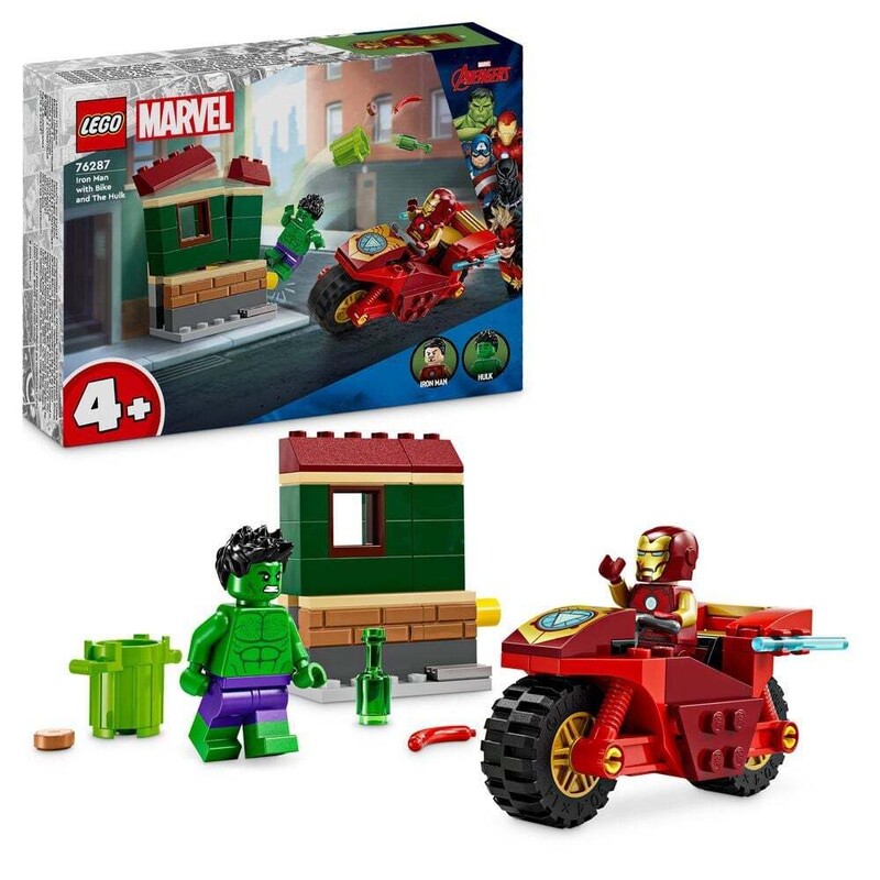 LEGO - Marvel 76287 Iron Man s motorkou a Hulk