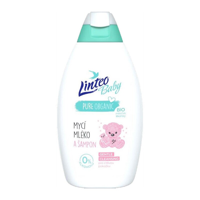 Obrázok Umývacie mlieko a šampón 425 ml, BIO nechtíkom lekárskym LINTEO BABY