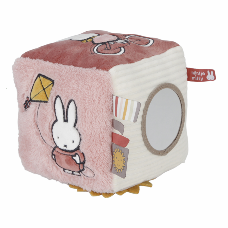 LITTLE DUTCH - Kocka textilný králiček Miffy Fluffy Pink