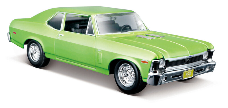 MAISTO - 1970 Chevrolet Nova SS, metal svetlo zelený, 1:24