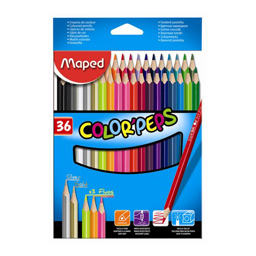 MAPED - Pastelky trojhranné COLOR`PEPS, 36 ks